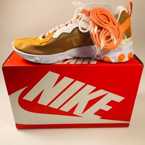 Nike React Element 55 Unisex M 9.5 W 11 Tennessee Volunteers Sneakers Orange